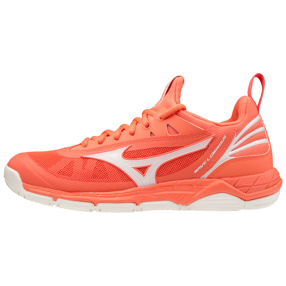 Mizuno Women's Wave Luminous Volleyball Shoes Coral/white (V1GC182059-VPM)